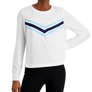 Ideology Womens Long Sleeve Chevron Pullover Top